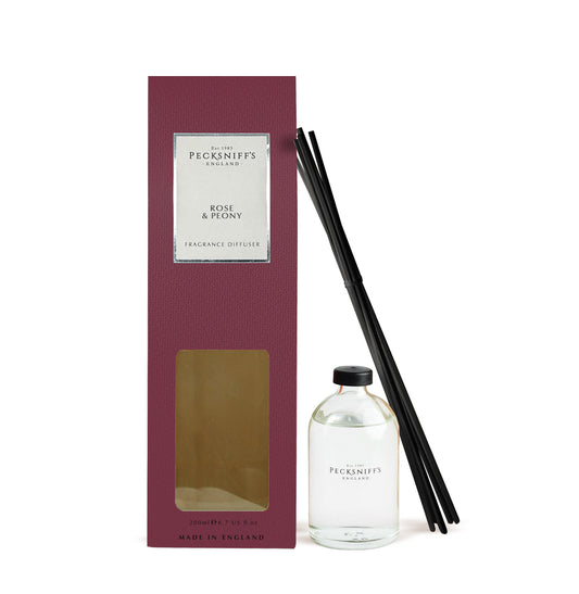 Pecksniffs Rose & Peony Diffuser | 200ml/6.76 Fl Oz