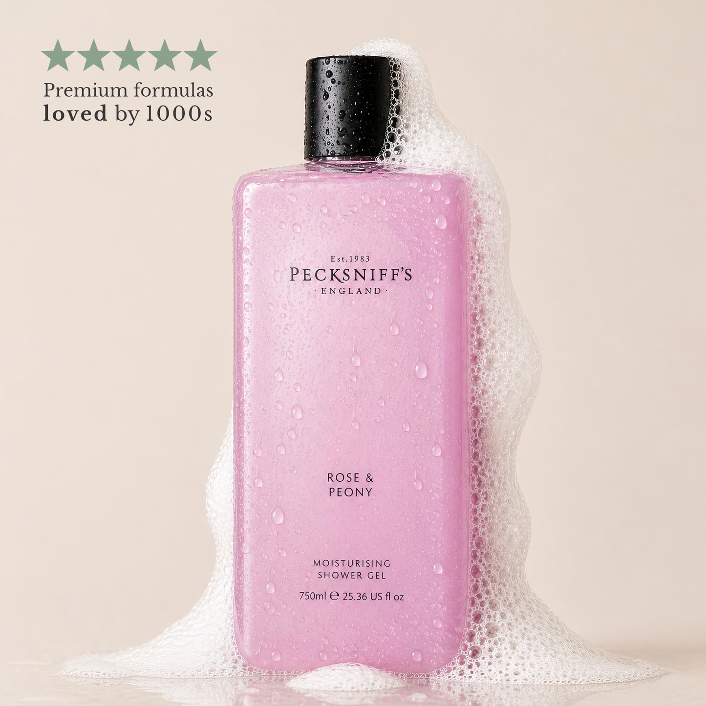 Pecksniff's Rose & Peony Moisturizing Shower Gel | 750ml / 25.36 Fl Oz