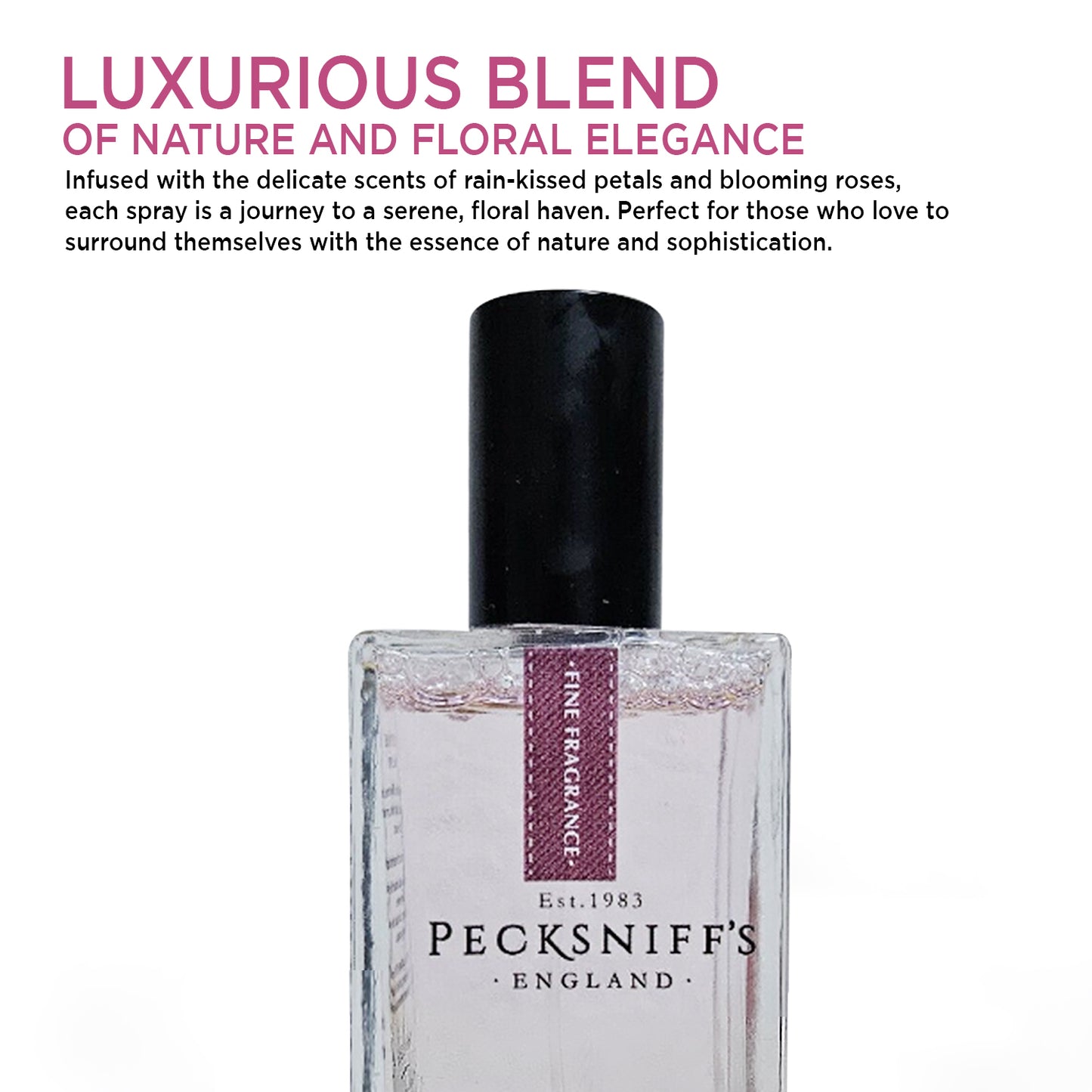 Pecksniffs Raindrops & Roses Square Room Spray | 100ml/3.38 Fl Oz
