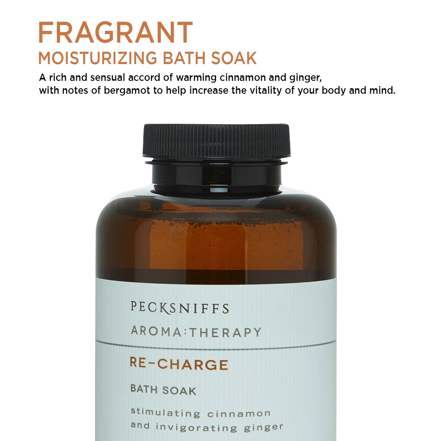 Pecksniffs Aroma:Therapy Re-Charge Bath Soak Decanter | 500ml/16.9 Fl Oz