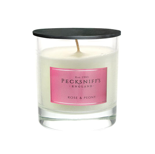 Pecksniff's Classic Rose & Peony Scented Candle | 1 Wick, 184g/6.49oz