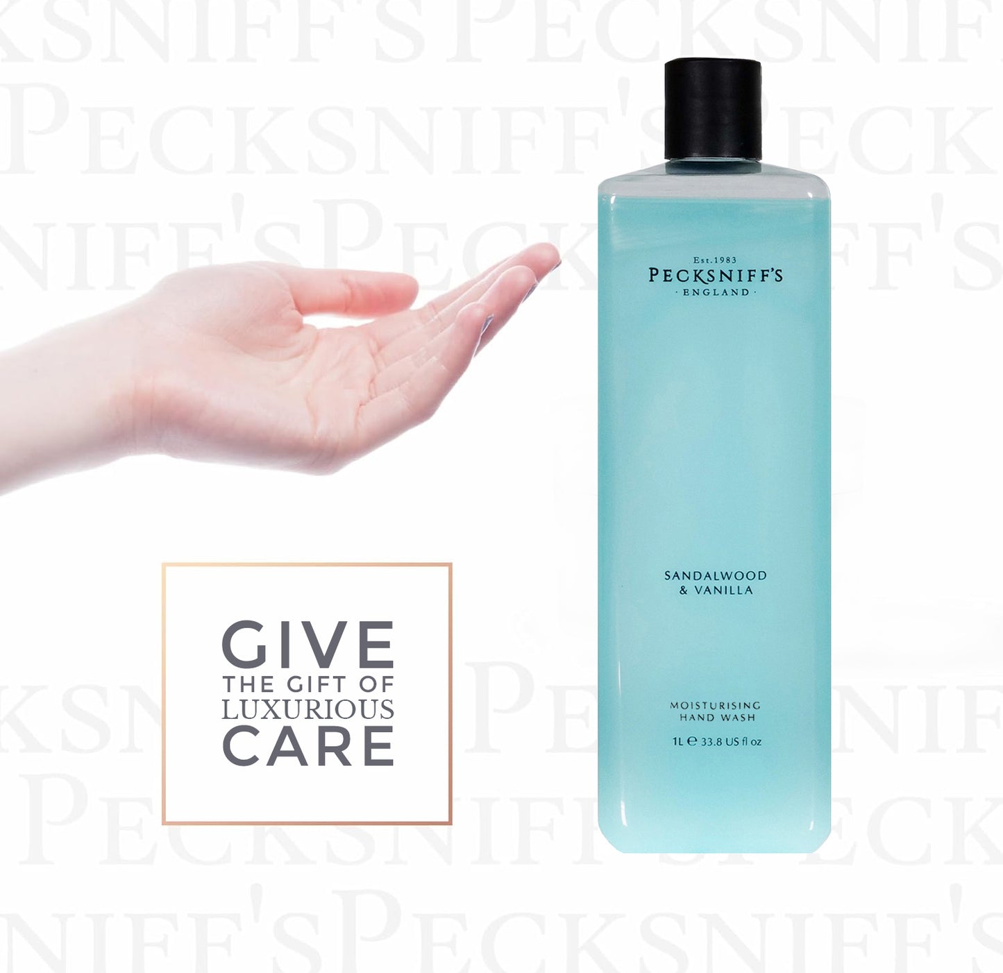 Pecksniffs Classic Sandalwood & Vanilla Scented Moisturizing Hand Wash Refill | 1L/1000ml, 33.8 Fl oz