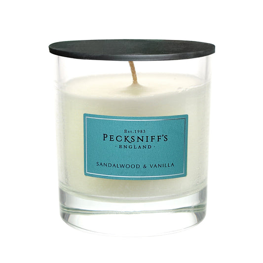 Pecksniff's Classic Sandalwood & Vanilla Scented Candle | 1 Wick, 184g/6.49oz