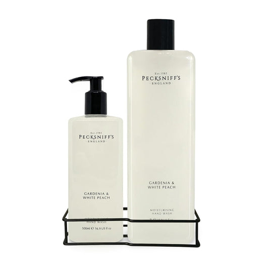 Pecksniffs Classic Gardenia and White Peach Moisturizing Hand Wash 500ml/16.9 Fl oz and Hand Wash Refill 1L/1000ml,33.8 Oz