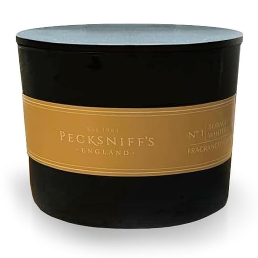 Pecksniffs Black Tobacco & White Wood Scented Candle | 3 Wicks, 283g/9.9oz