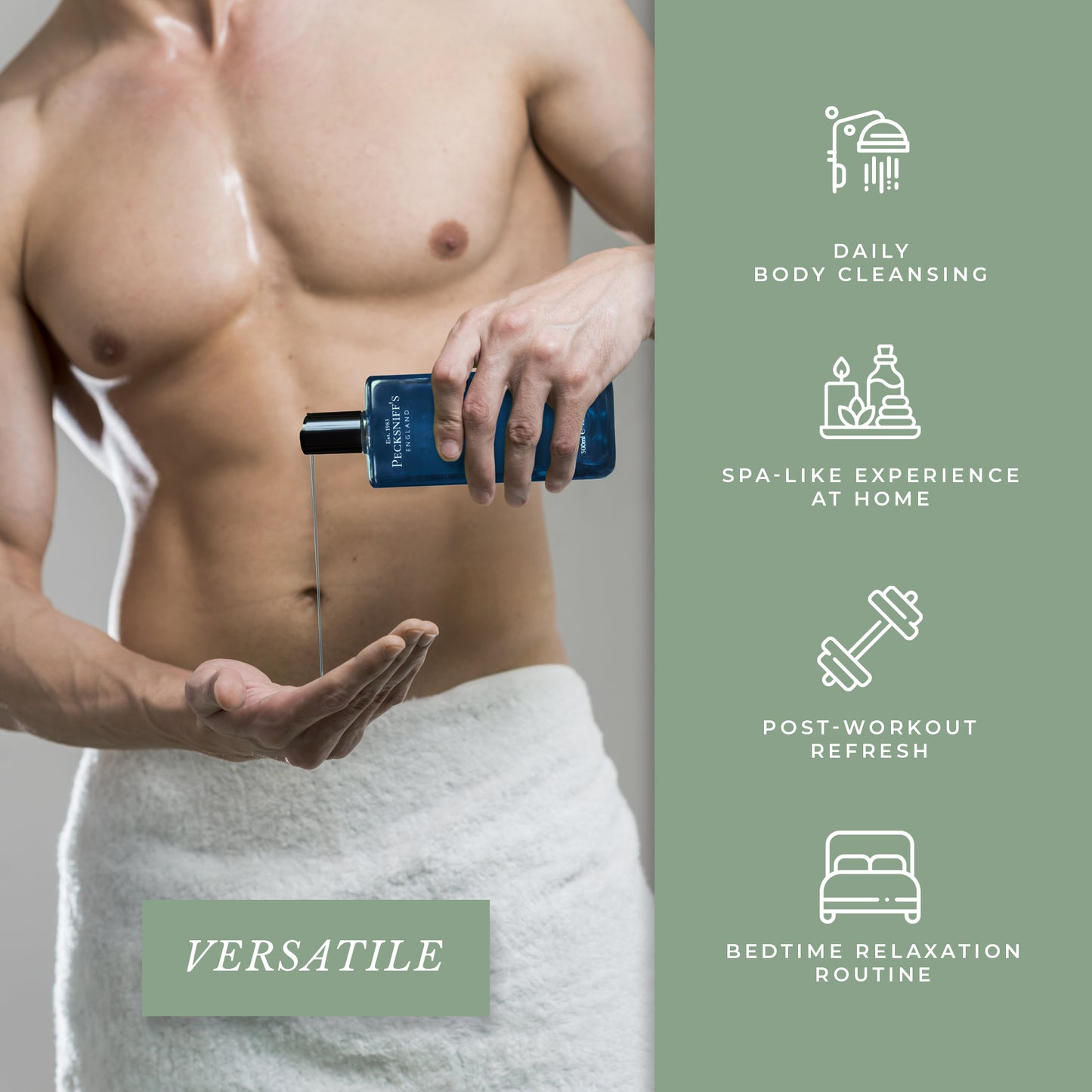 Pecksniffs Stylish Men's Bath and Shower Gel | 500ml /16.9 Fl Oz