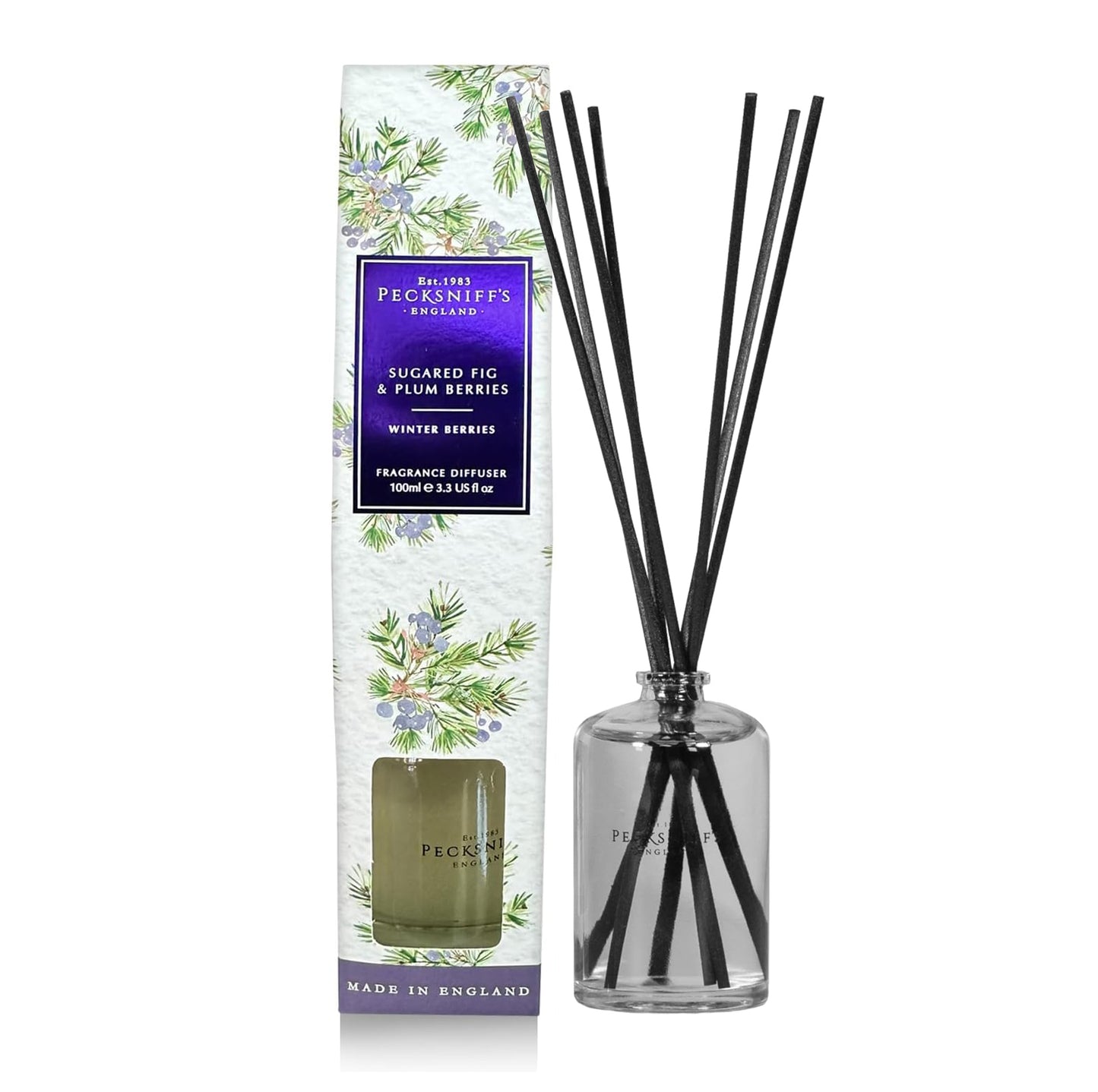 Pecksniffs Sugared Fig and Plum Berries Diffuser | 100ml/3.38 Fl Oz