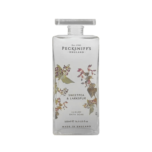 Pecksniffs Sweat Pea & Larkspur Bath Soak Decanter | 500ml/16.9 Fl Oz