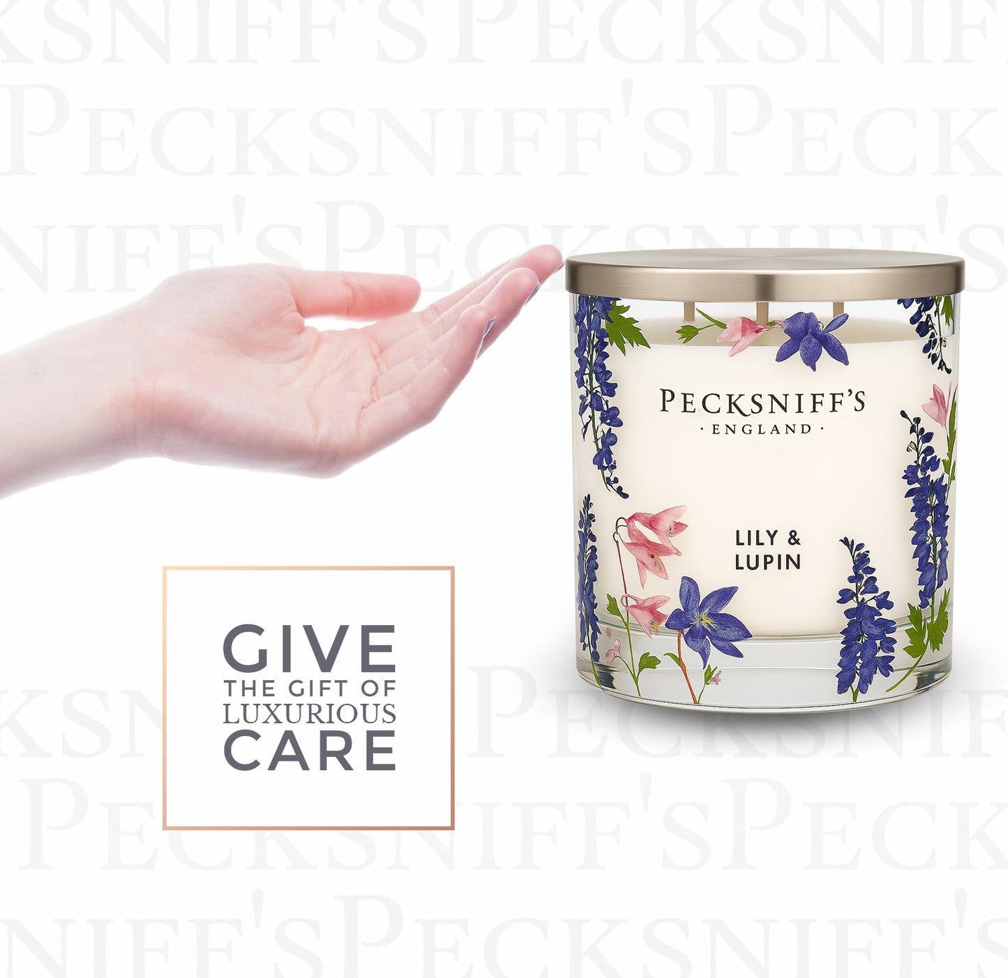 Pecksniff’s 3 Wick Candle – Lily & Lupin, 550 g / 19.4 oz – Long Lasting Burn, Elegant Home Decor & Relaxing Ambiance
