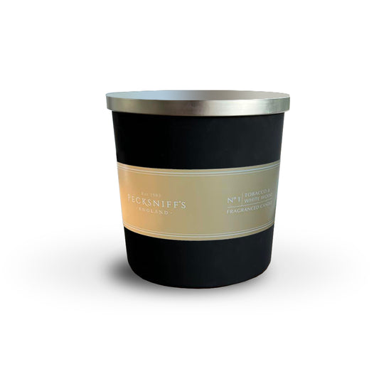 Pecksniffs Black Tobacco & White Wood Scented Candle | 3 Wicks, 283g/9.9oz