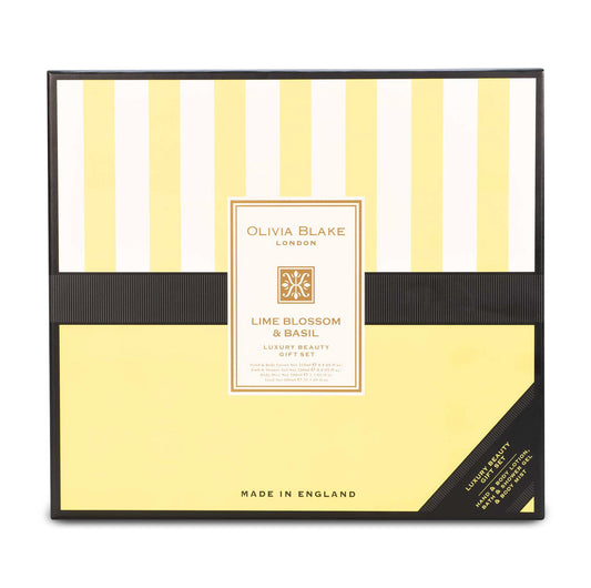 Olivia Blake Lime Blossom & Basil Trio Gift Set – 100 ml/3.38 fl oz Body Mist, 250 ml/8.45 fl oz Shower Gel, 250 ml/8.45 fl oz Body Lotion – Luxurious Everyday Essentials for Women